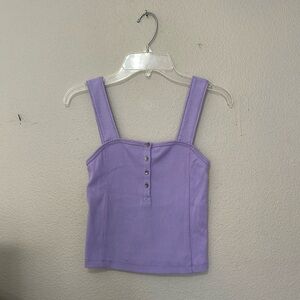 ABERCROMBIE & FITCH WOMEN'S LILAC RIBBED TANK TOP